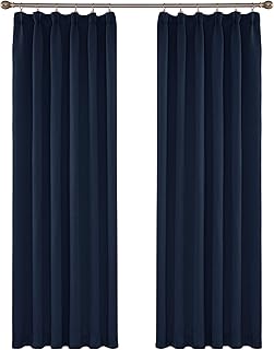 Amazon Brand - Umi Tende Oscuranti per Interni Tenda Oscurante Camera da Letto Soggiorno 2 Pezzi con Passanti 117x229cm Blu Navy