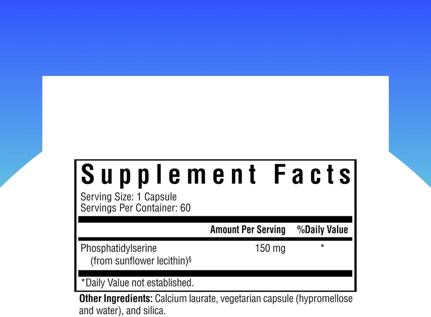 Seeking Health Phosphatidyl Serine - Brain Support Supplement with Sunflower Oil & Phospholipids - Vegetarian & Gluten-Free Capsules - 150 mg, 60 Capsules