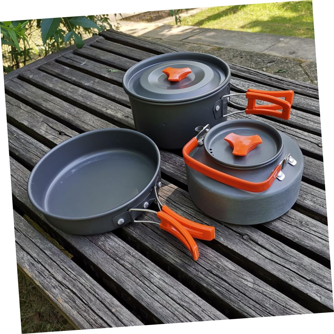 1Set Lightweight Camping Cooking Durable Alloy Outdoor Cookware for Picnics Hiking and Camping Portable and Easy to Clean Camping Utensils