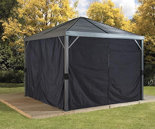 Miniatura 2 de Sojag 135-8163919 Cortinas de privacidad Sanibel, 10 x 10 pies, color negro