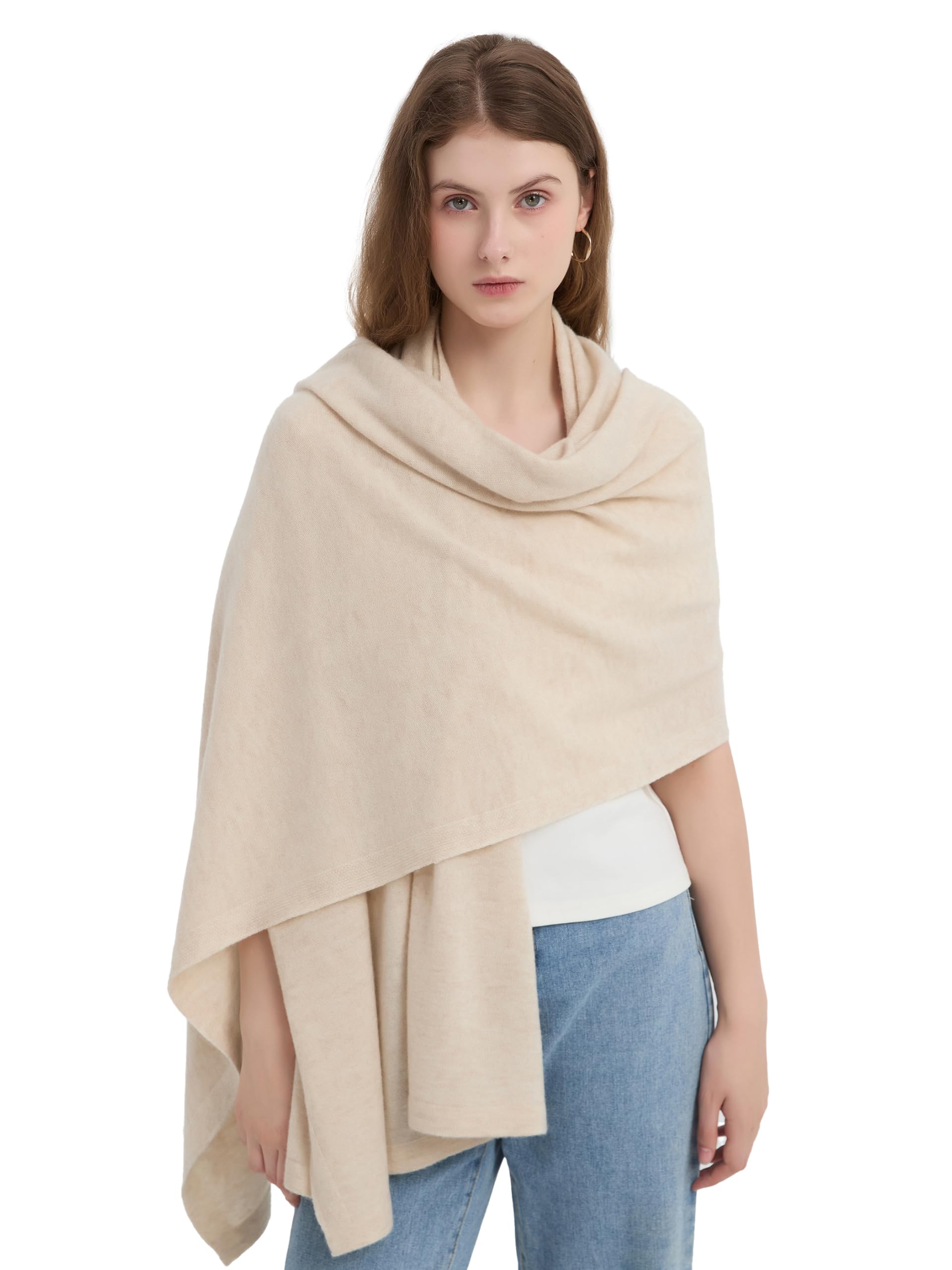 ACUSHLA Sciarpa da sera in misto lana merino, pashmina, da donna | Scialle caldo e leggero, pieghevole compatto per bagagli, ottima ritenzione del calore, accessorio da viaggio per volo