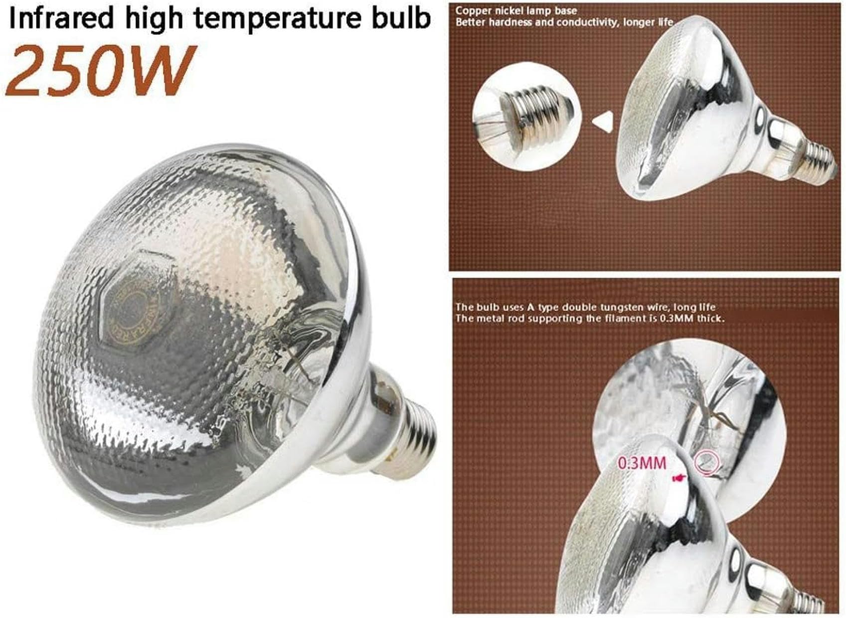 Lampa Grzewcza Do Żywności, Lampa Grzewcza Do Żywności, Podgrzewacz Do Jedzenia Na Przyjęcia W Formie Bufetu, Profesjonalne Lampy Grzewcze Z Żarówkami 250 W, Dł,