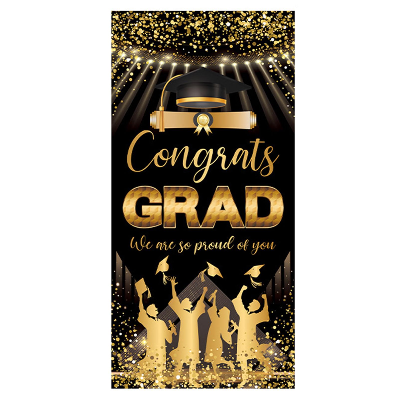 Buxuaaaa Colorful Polyester Flag Graduation Backdrop Decorations for Graduation Ceremonies Campus Celebration and Outdoor Event Polyester Festival Supplies