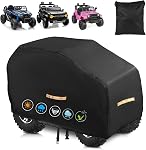 Large Kids Car Cover, Upgraded Power Wheels Covers Waterproof All Weather | Heavy Duty Kids Ride-On Car Cover,Nano Coating,Windproof Buckle and 3 Reflective Strips,Universal Kid Ride-On Accessories