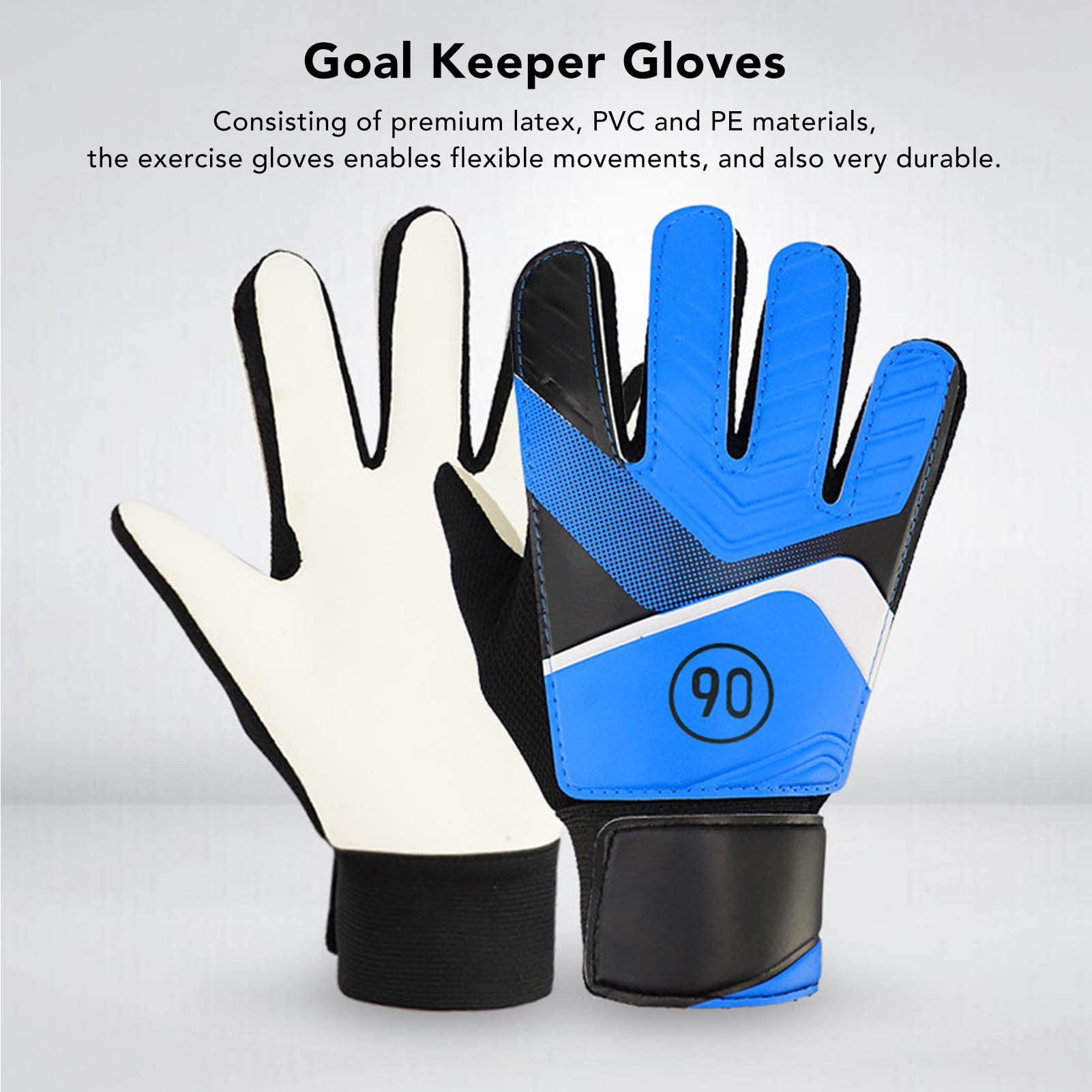 QANYEGN 1 Pair Kids Goalkeeper Gloves, Soccer Goalie Gloves, Football Goal Keeper Gloves for Boys Girls Youth Player (Size 7)