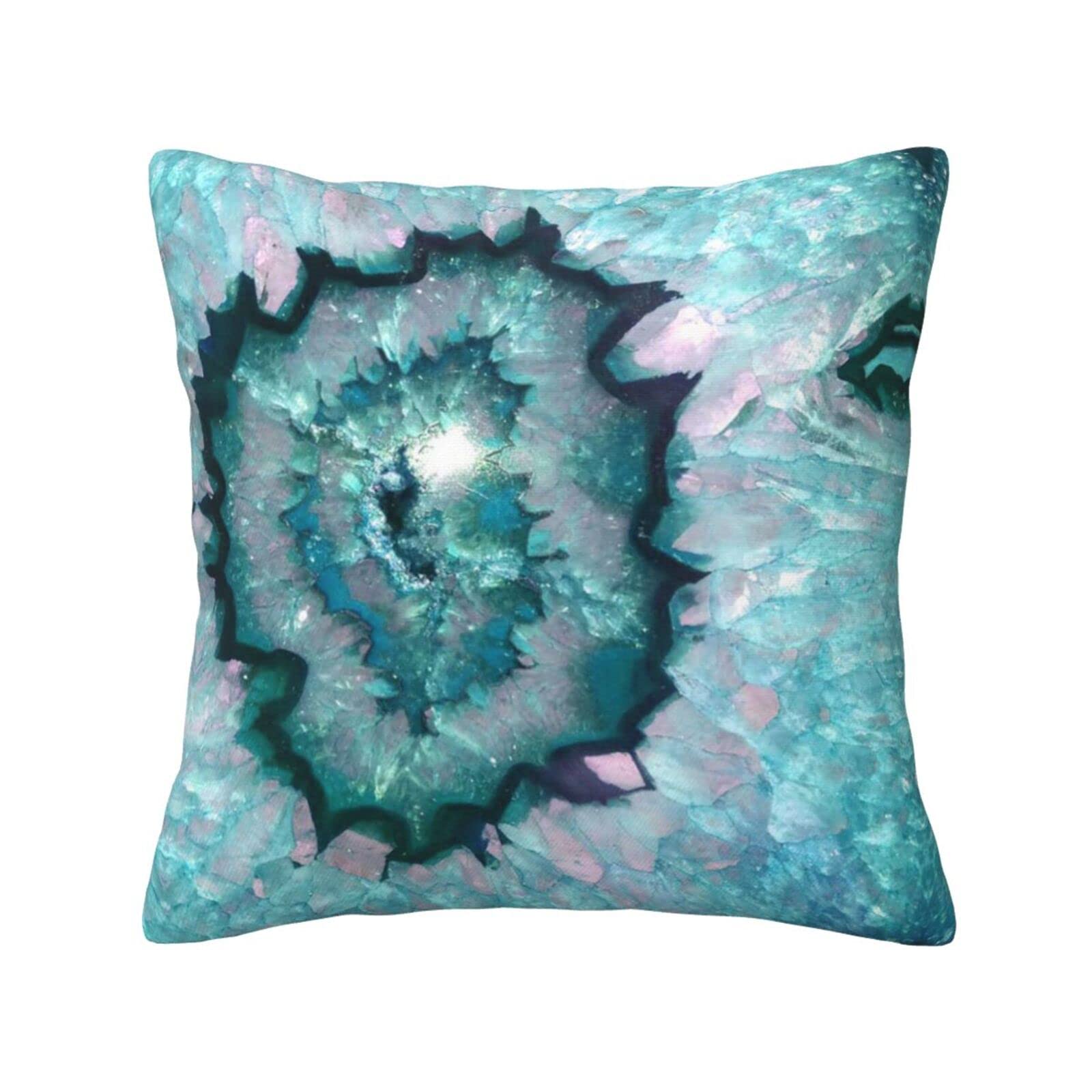 OGNOT Teal Agate Cozy Throw Pillow Covers, Cases for Home Decoration, for Couch Sofa Bedroom Car Living Room-16x 16 Inch