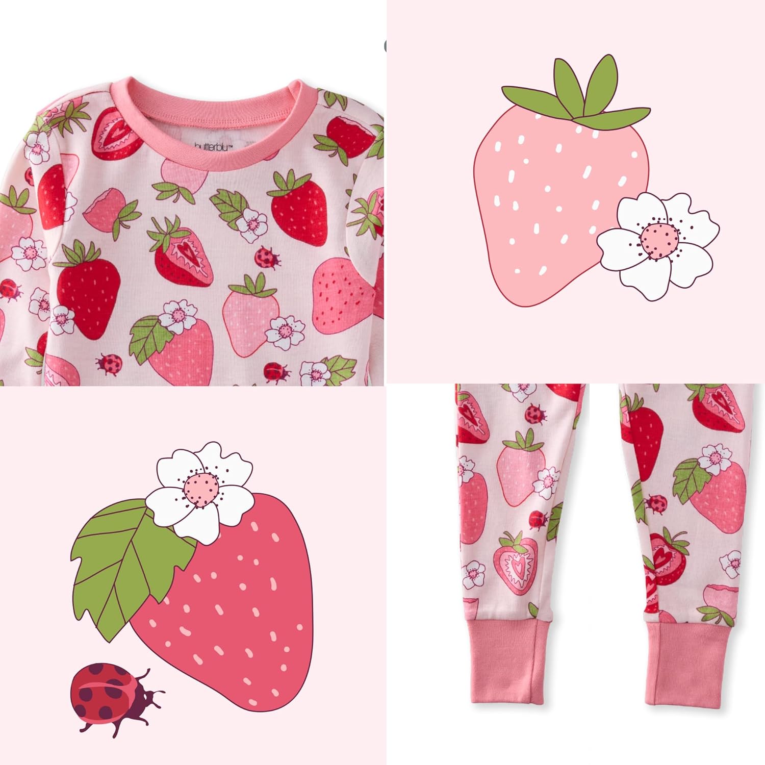 Zen Snug-fit 2-Piece Pajamas 100% Organic Cotton Long Sleeve for Girls - Image 6