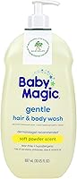 Vista 2 de Baby Magic Lavado suave para el cabello y el cuerpo aroma a polvo suave 30 onzas líquidas paquete de 4 con caléndula nutritiva y aceite de coco