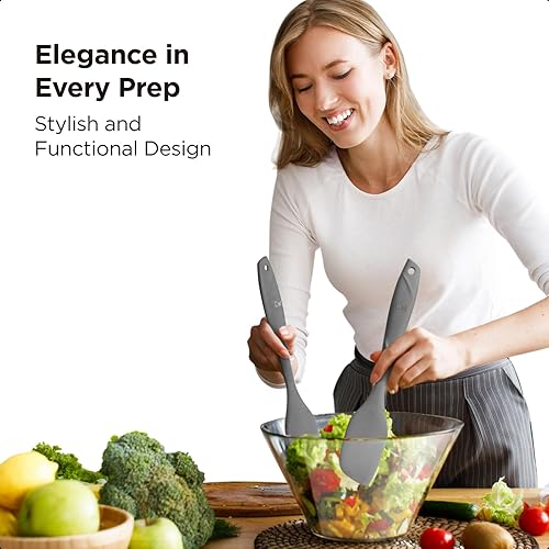 Miniatura 7 de Kitchen Mama WaltzGrip - Espátula de raspado de silicona platinada resistente al calor, sin costuras, antiadherente para utensilios de cocina,