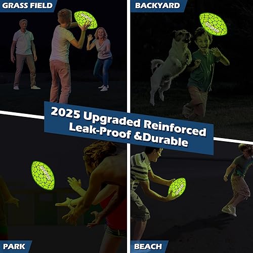 Miniatura 8 de Jasonwell Fútbol que brilla en la oscuridad, juguete de fútbol con luz de agarre fuerte, pelotas deportivas al aire libre para niños, adolescentes,