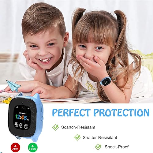 Miniatura 5 de Snyeest Paquete de 3 Funda compatible con Gizmo Watch 3 protector de pantalla para niños, protector de pantalla de vidrio templado solo compatible