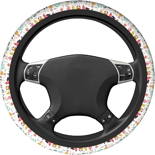 Miniatura 9 de UESEU Funda para volante para mujeres y hombres, camuflaje verde, protector de volante de neopreno, ajuste universal para la mayoría de los