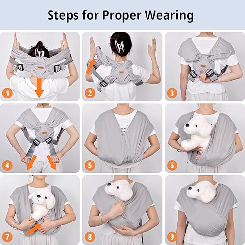 Miniatura 8 de CUBY Transportador para perros pequeños, arnés frontal para mascotas, manos libres, ajustable, para gatos, de algodón suave, para reducir el dolor,