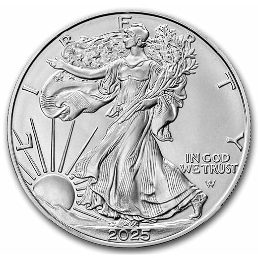 2025 - American Silver Eagle 1 oz Bullion Coin with Certificate of Authenticity $1 Seller Uncirculated