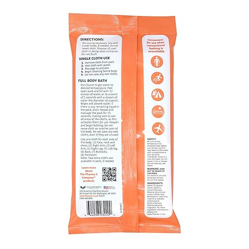 Miniatura 3 de The Pharma-C Company - Paños de baño activados por agua, sin enjuague, paños gruesos y pretratados (36 paquetes de 10 toallitas)