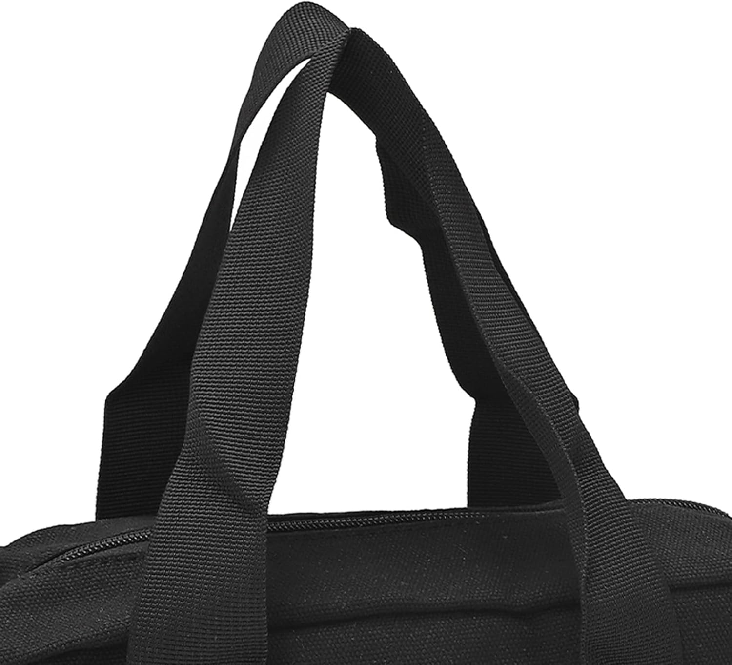 Tool Bag 12 Inch Canvas Wide Mouth Tool Bag Large Capacity Tools Storage Bags Black Waterproof Electrician Toos Pouch with Compartment, Zippers Tote for Wrench Screwdriver Pliers