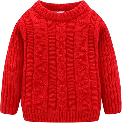 LittleSpring Toddler Girls Crewneck Sweater Pullover Cable K