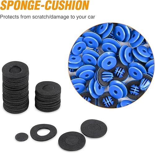 Miniatura 8 de GOOACC 50 piezas de nailon azul para apertura de arco de rueda, guardabarros para exteriores, retenedores con sellador compatibles con VWAudi