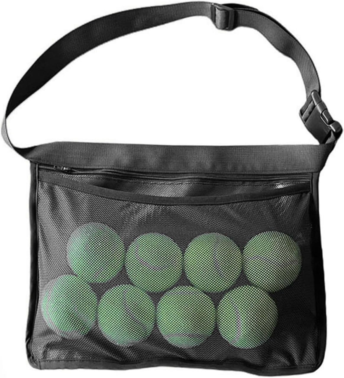 Tennis Balls Band Holder, Mesh Bag Inner Zipper Pocket Tennic Wasit Pouch for Training Match Outdoor