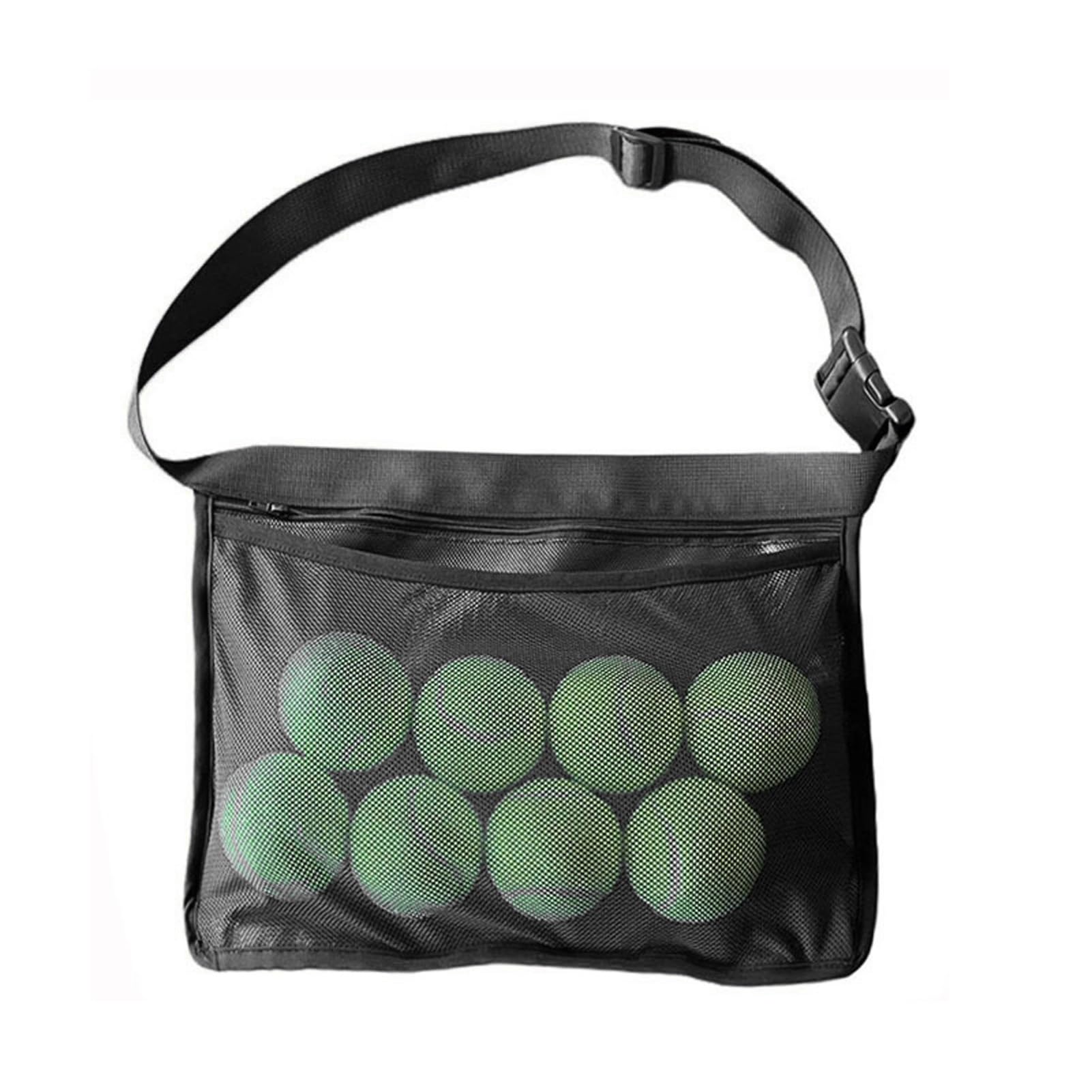 Tennis Balls Band Holder, Mesh Bag Inner Zipper Pocket Tennic Wasit Pouch for Training Match Outdoor