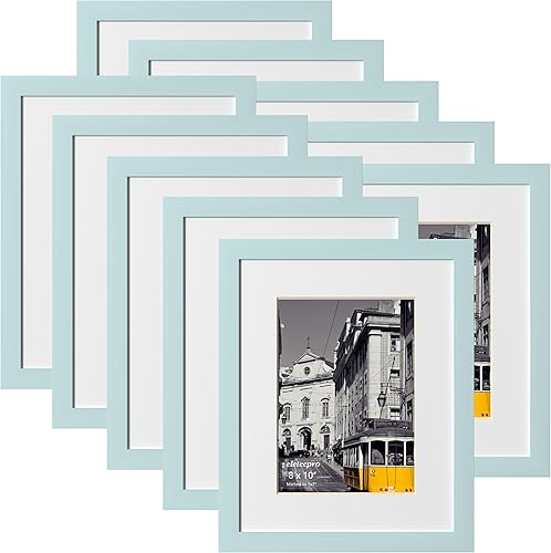 Vista 121 de eletecpro Juego de 10 marcos de fotos de 8 x 10 pulgadas, collage de fotos, decoración de pared, fotos de 5 x 7 con paspartú o de 8 x 10 pulgadas