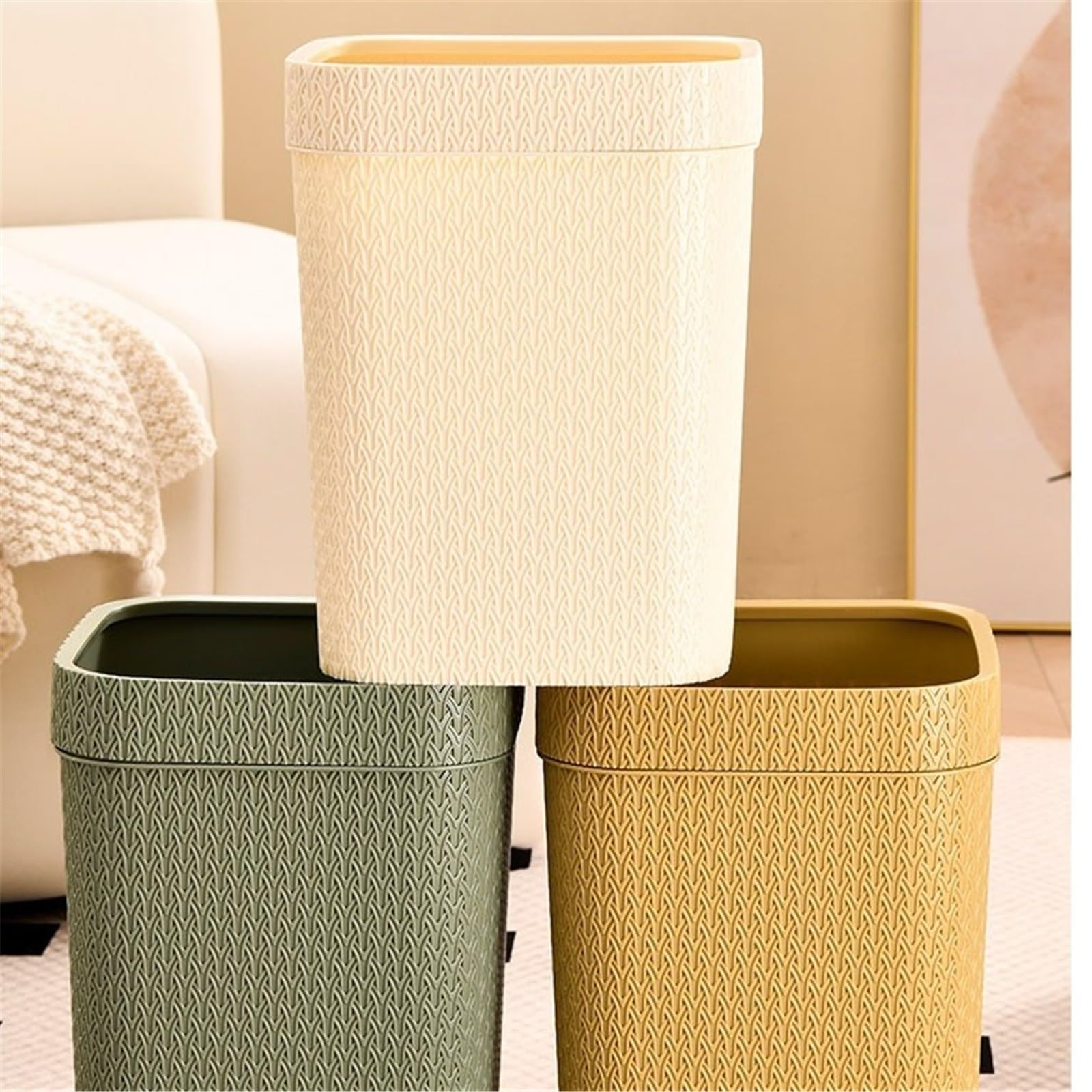 Pattumiera e pattumiera Bagno Interno, WC, Bidone Della Spazzatura per oggiorno(Yellow)