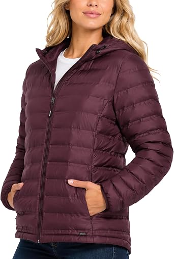 Gerry Puffer Jacket Womens - Lightweight Quilted Hooded Winter Coat