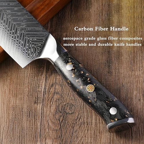 Miniatura 6 de Juego de cuchillos de Damasco de 5 piezas para juegos de cuchillos de cocina para cocina con bloque mango ergonómico para cuchillo de chef, acero