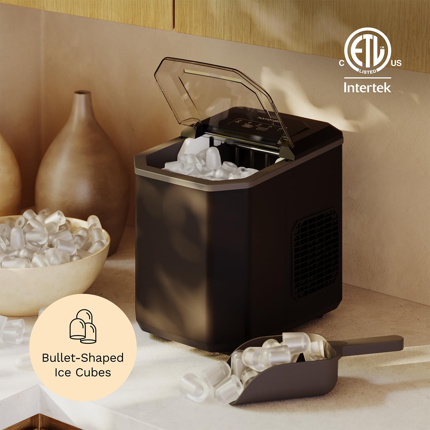 Homelabs Chill Pill Countertop Ice Maker - Perfect Ice In 8 To 10 Minutes - 26 Pounds Per Day Production To Keep You Iced Out Of Your Mind on Fridge.com - View 4