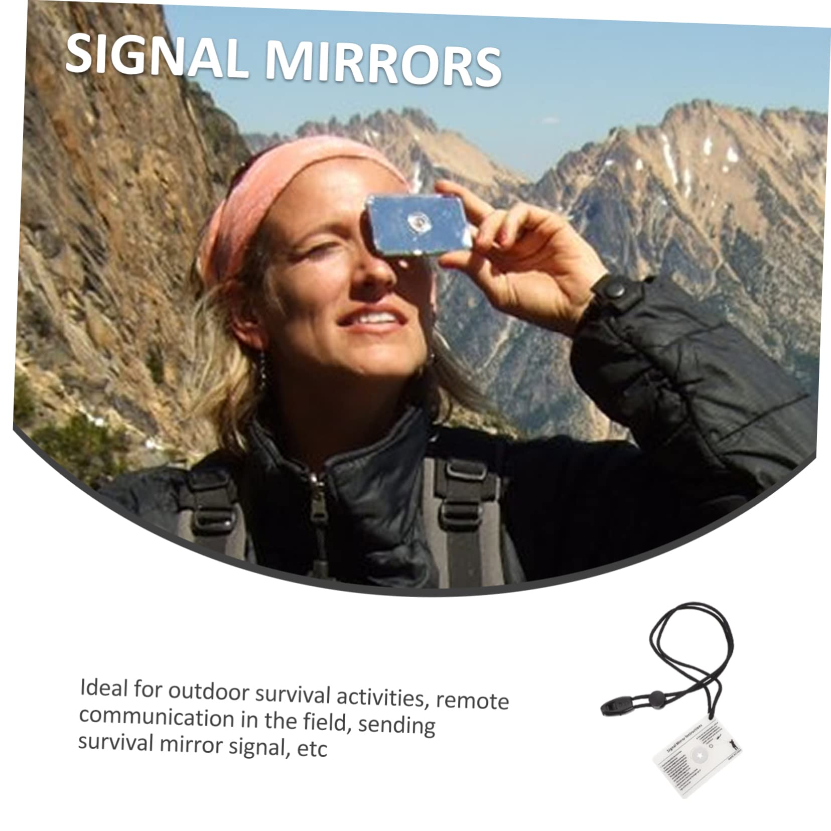 Reflektierender Signalspiegel für Outdoor Notfälle Tragbarer Survival Spiegel mit Aufhängeseil Robust und Langlebig für Camping und Rettungseinsätze