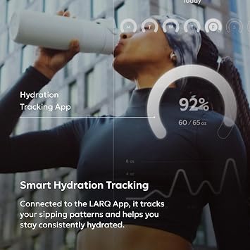 LARQ PureVis 2 Self Cleaning Water Bottle - UV Water Purifier with Filter Straw, Smart App Hydration Tracking, Insulated Stainless Steel