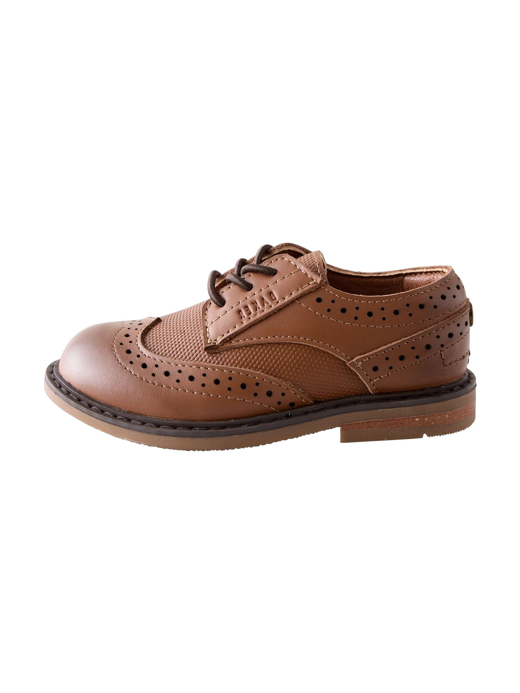 Ragazzo Scarpe Brogue Eleganti in Pelle Marrone Chiaro