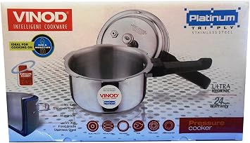 Vinod Platinum Triply Stainless Steel Pressure Cooker 7 L