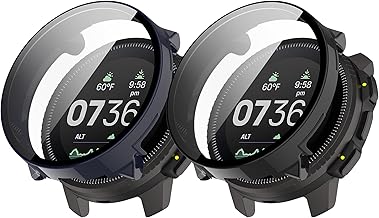 Custodia protettiva compatibile con Suunto Vertical Custodia con protezione schermo, pellicola protettiva in vetro temperato per Suunto Vertical (nero+blu)