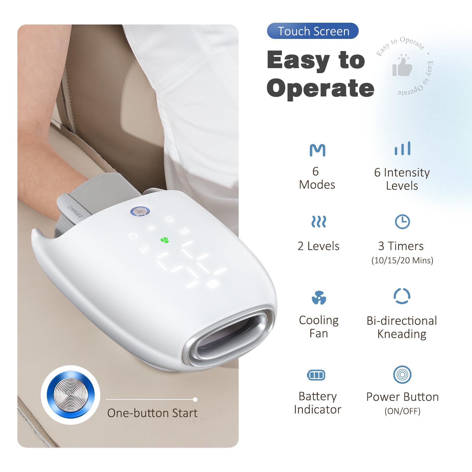 Handmassagegerät mit Kompressionsfunktion, Roll-Knetmassage, Handgelenksmassage. Ein elektrisches Handmassagegerät zur Handpflege und Entspannung, geeignet als Geschenk für Männer und Frauen.