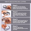 SELLFUN Electric Nail Clipper and Trimmer, 2-in-1 Design with LED Light, 3 Speed Settings, USB Rechargeable ,Light 3 Speeds File Nail Clip Storage Rechargeable Safety Trimmer for Baby Kids Adults Seniors,gift (e_nail) gallery image