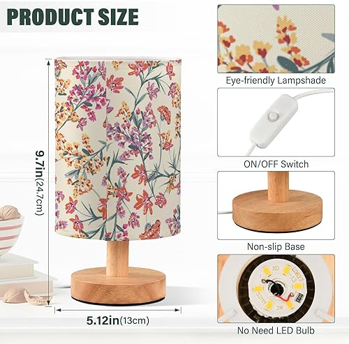 Miniatura 3 de Lámparas de mesa Pequeñas Lámpara de Mesa Moderna Colorida Floreciente Brusada Lámpara de Flores Silvestres para Estudio