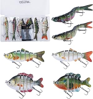 Goture 多节路亚饵 8CM-10CM 11克 15.6克 18克 18.4克 24克 连接路亚饵 淡水・海水两用 鲈鱼钓 路亚饵 游泳诱饵 鲈鱼・鳟鱼・克拉比・墙眼・海鲈鱼・蓝鳃太阳鱼・鲑鱼对应 钓鱼爱好者礼物 钓具礼品 钓鱼工具 铅头钩 海鲈鱼路亚饵 钩头 香鱼路亚 乌贼钩
