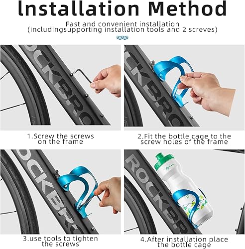 Miniatura 5 de ROCKBROS Jaula y soporte para botella de agua de bicicleta de aluminio de aleación resistente ligera para bicicleta de carretera y montaña