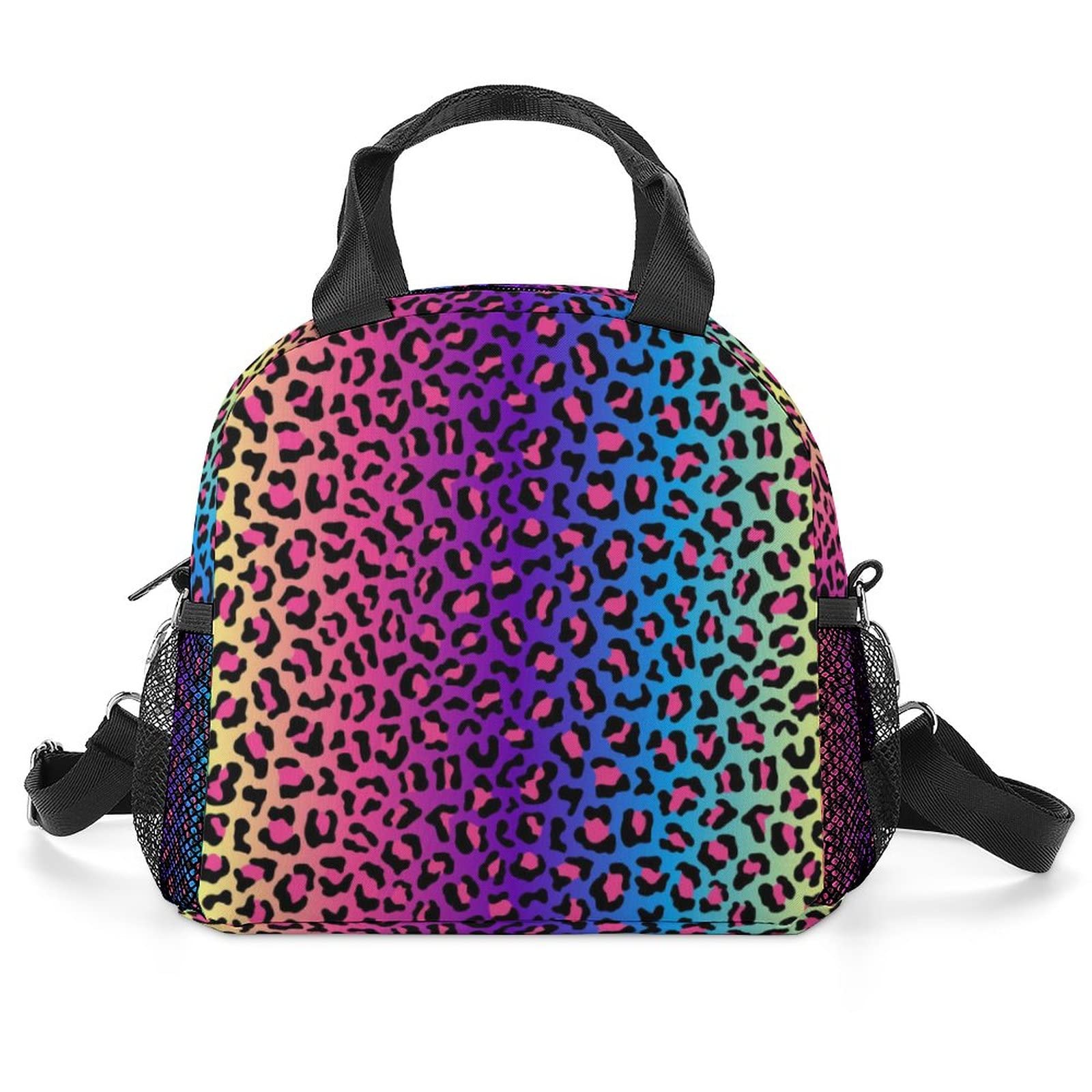 Leopard Print Lunch Bag for Women Men, Portable Insulated Lunch Box, Lunch Tote Bag for Work Outdoor