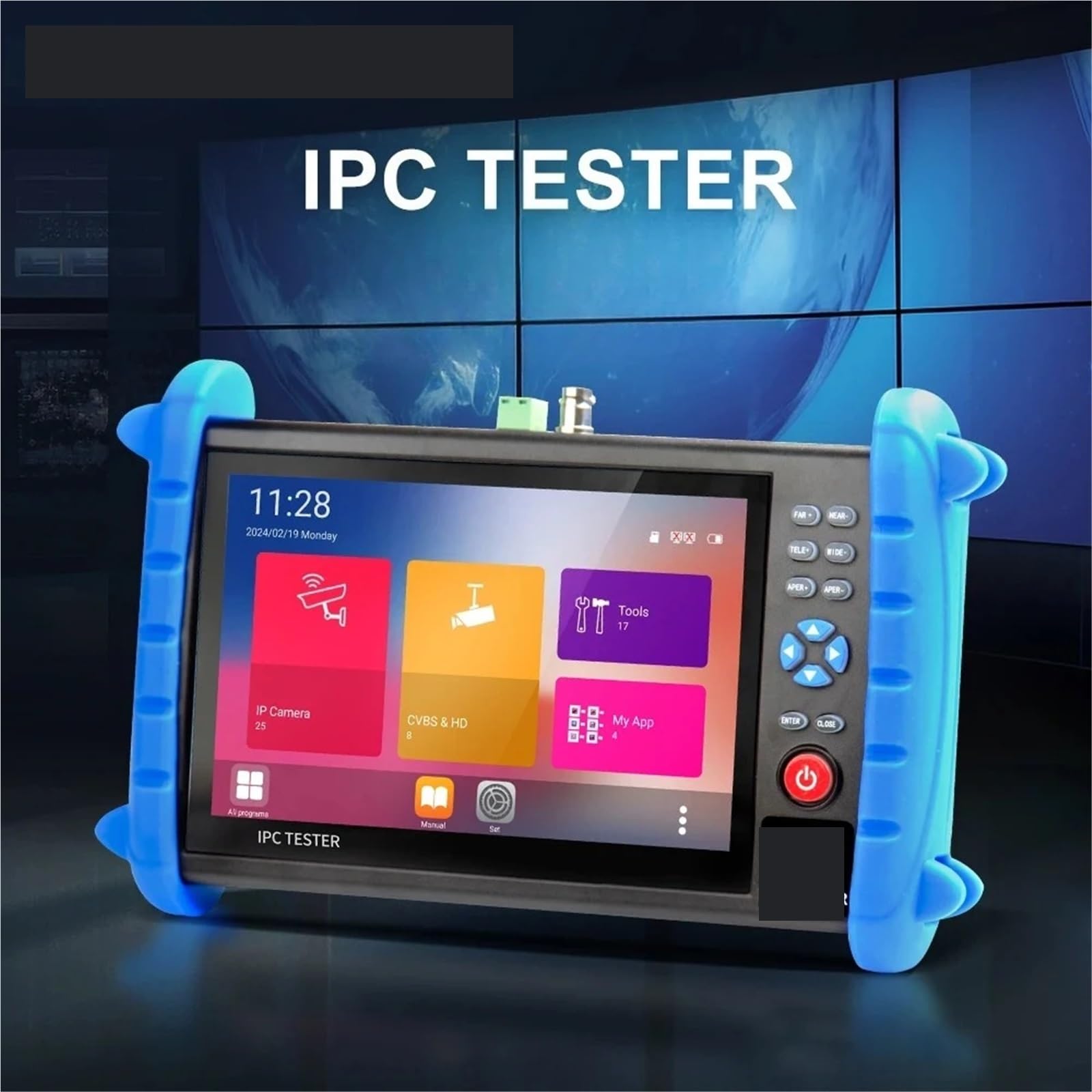 Tester kabli sieciowych, NF-722 4K 8K VGA PoE Monitor Tester Kamera IP AHD Mini 7-calowy CFTV Narzędzie do testowania kabli IPC722 ATCHS