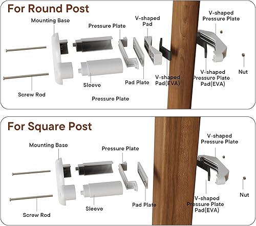 Miniatura 6 de Adaptador de barandilla para puerta de bebé, 2 adaptadores de puerta de bebé aplicados a puertas de malla y hierro, para barandillas