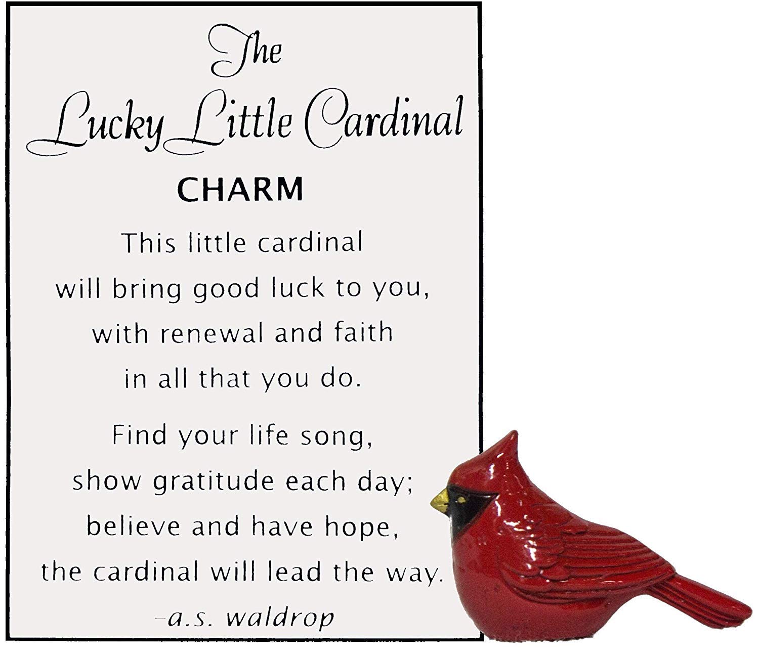 Ganz Lucky Little Cardinal Pocket Charm with Story Card,One Size