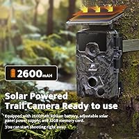 Vista 2 de usogood 4k 48MP Trail Camera Solar Powered Trail Cam,Game Cameras with Night Vision Motion Activated Waterproof,Hunting Camera Built in Lithium