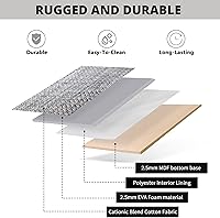 Vista 6 de DECOMOMO Cestas de almacenamiento para estantes, contenedores de almacenamiento de tela, organizadores de armario de lino y almacenamiento