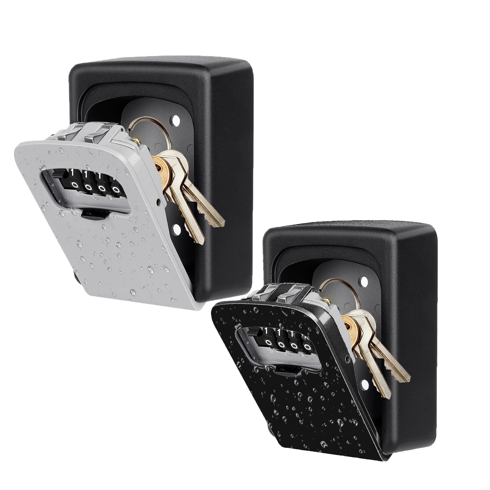Key Lock Box Wall Mounted Grey and Black Pack