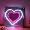 Valentines Day Decoration, Double Heart LED Neon Sign, USB Powered Dimmable Decorative Neon Light for Home Bedroom Living Room Wall Table Romantic Anniversary Love Theme Decor Party Gift 9.8 x 9.8 In