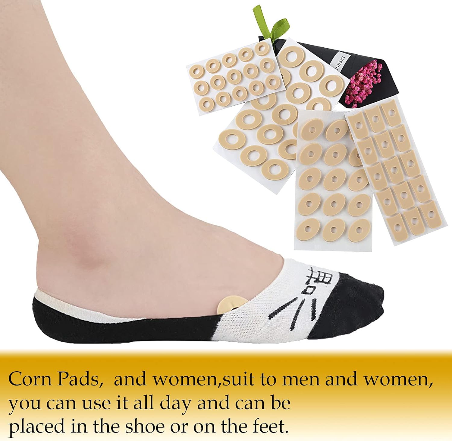 (150 PCS) Corn Pads Foam Callus Cushions Cocoon Eye Sticker, Waterproof Corn Cushion, Adhesive Corn Protectors for Corn Remove, Relief Callus and Feet Sore
