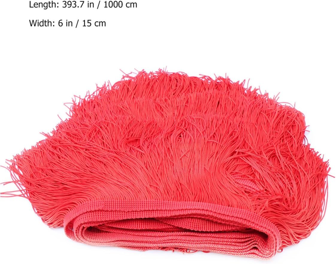 15cm Lace Fringe Trim Red Polyester Yarn for Latin Dance Skirts