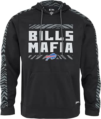 Zubaz Men's NFL Team Color Pullover Hoodie - Officially Licensed, Cozy, Screen Print Logo